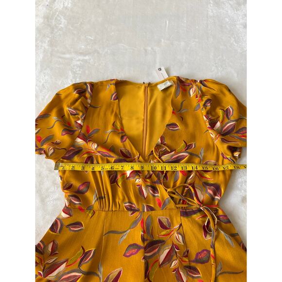 Greylin By Anthropologie Jumpsuit Women's Yellow Floral Print Sz. S Wide Leg NWT - Picture 4 of 10